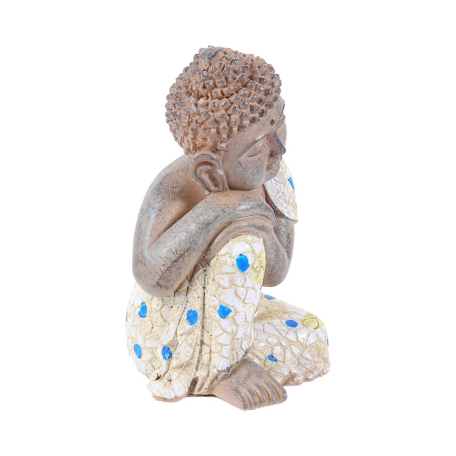 Mini Zen Buddha Statue Buddha Ornament for Courtyard 3Pcs Set