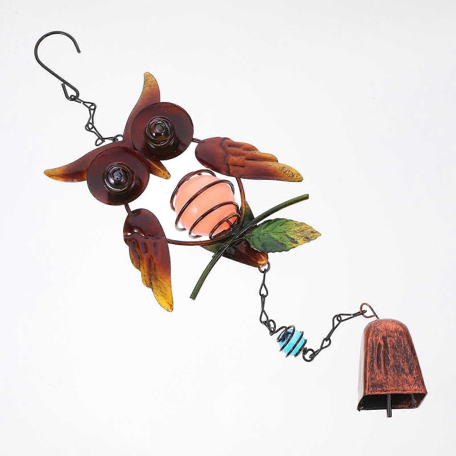 Portable Owl Shape Wind Bell Chimes 2Pcs For Garden And Patio Rust Resistant Easy Installation