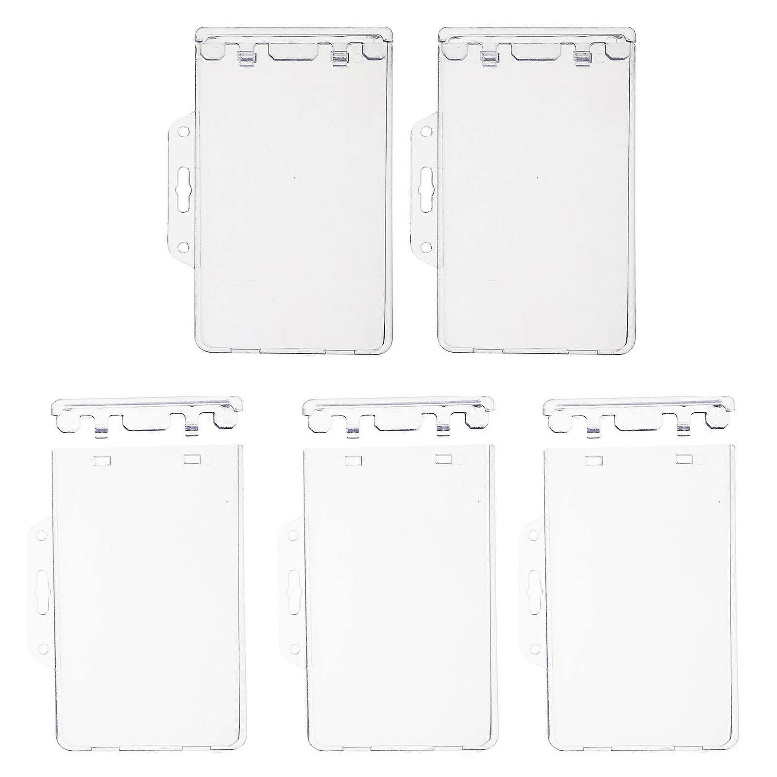 Horizontal Card Sleeve for Protection 15Pcs Transparent Name Badge Holder