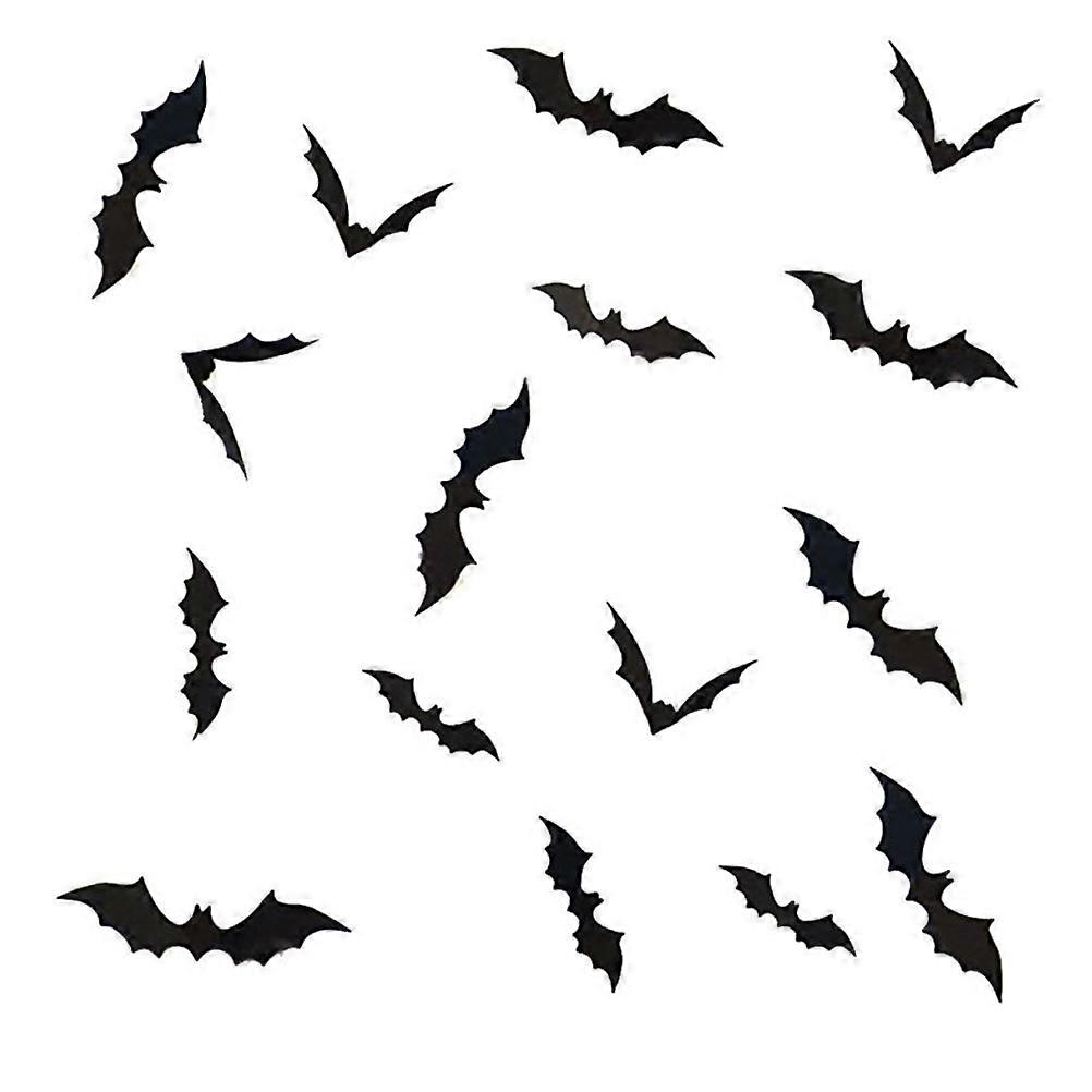 Decorative Decals Bat Wall Stickers for Decor Use PVC 144Pcs Black Set