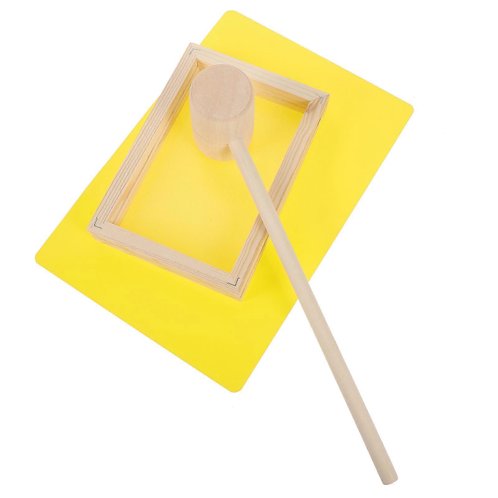 DIY Paper Making Frame Wooden Craft Mold for DIY 4Sets Yellow