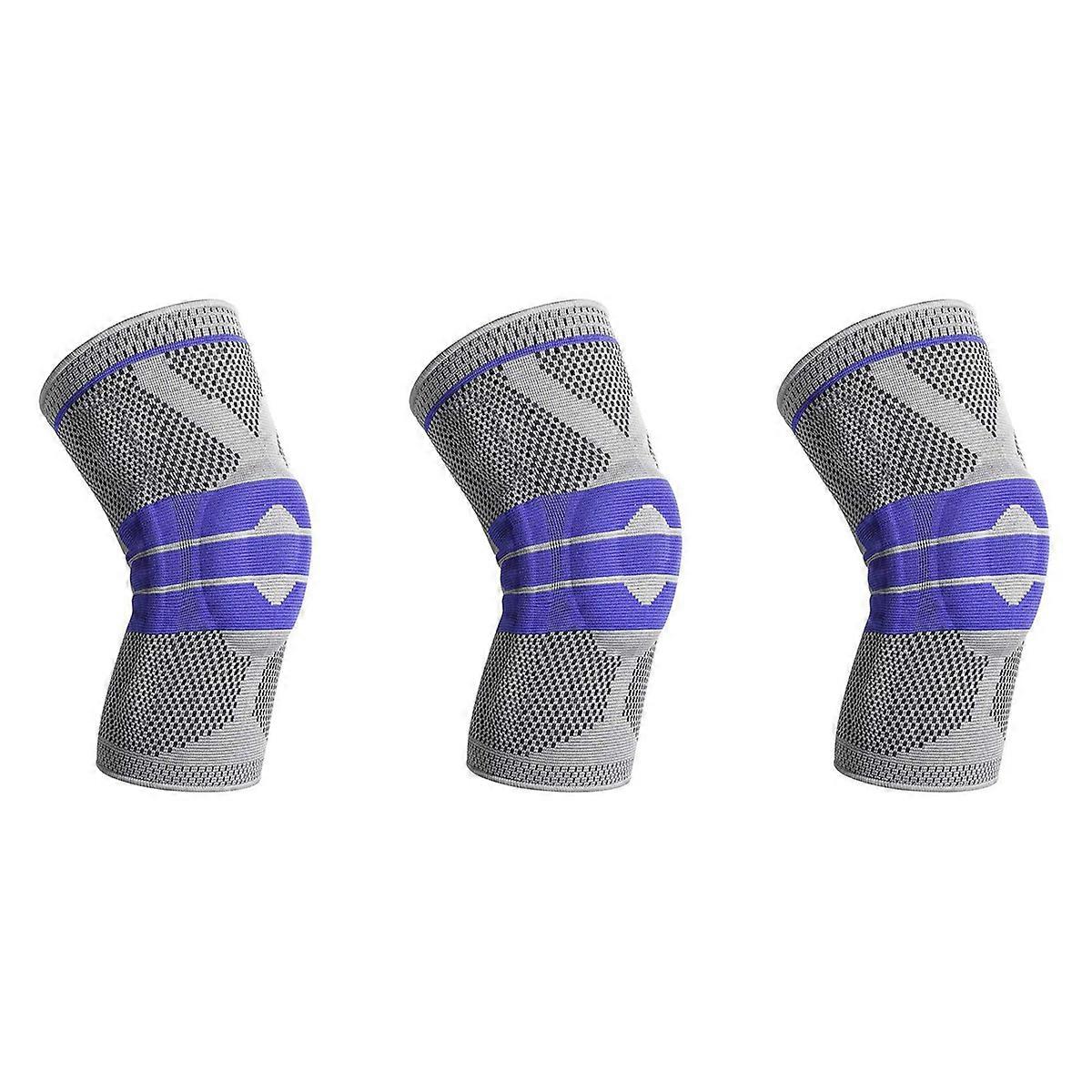 Knee Brace Knee Support Compression Sleeve with Stabilizers Blue M