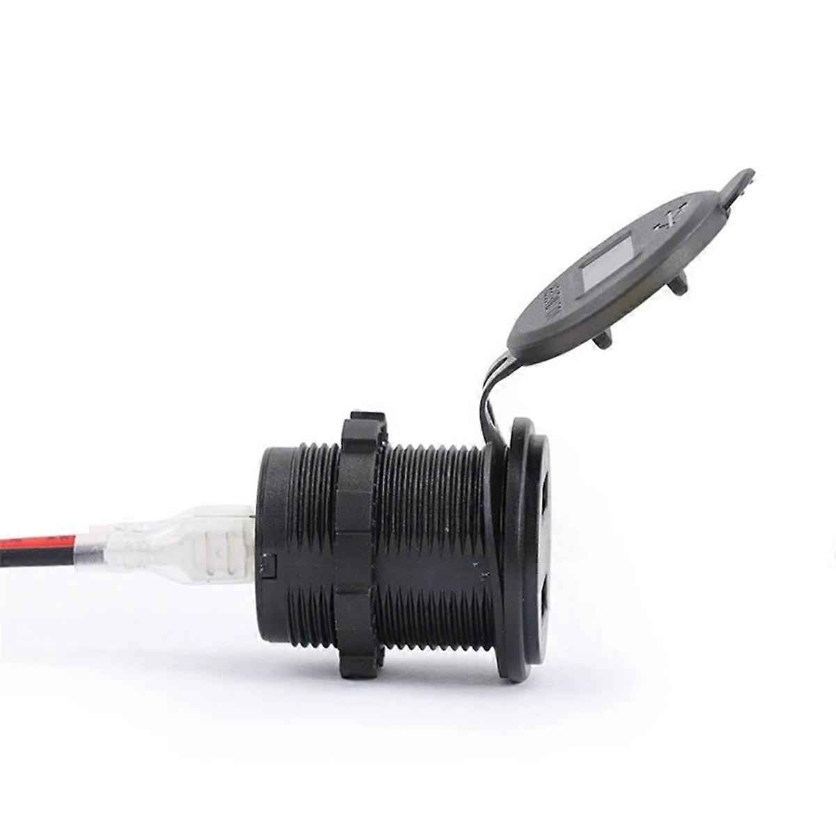 Motorcycle USB Charger with Voltage Display for 