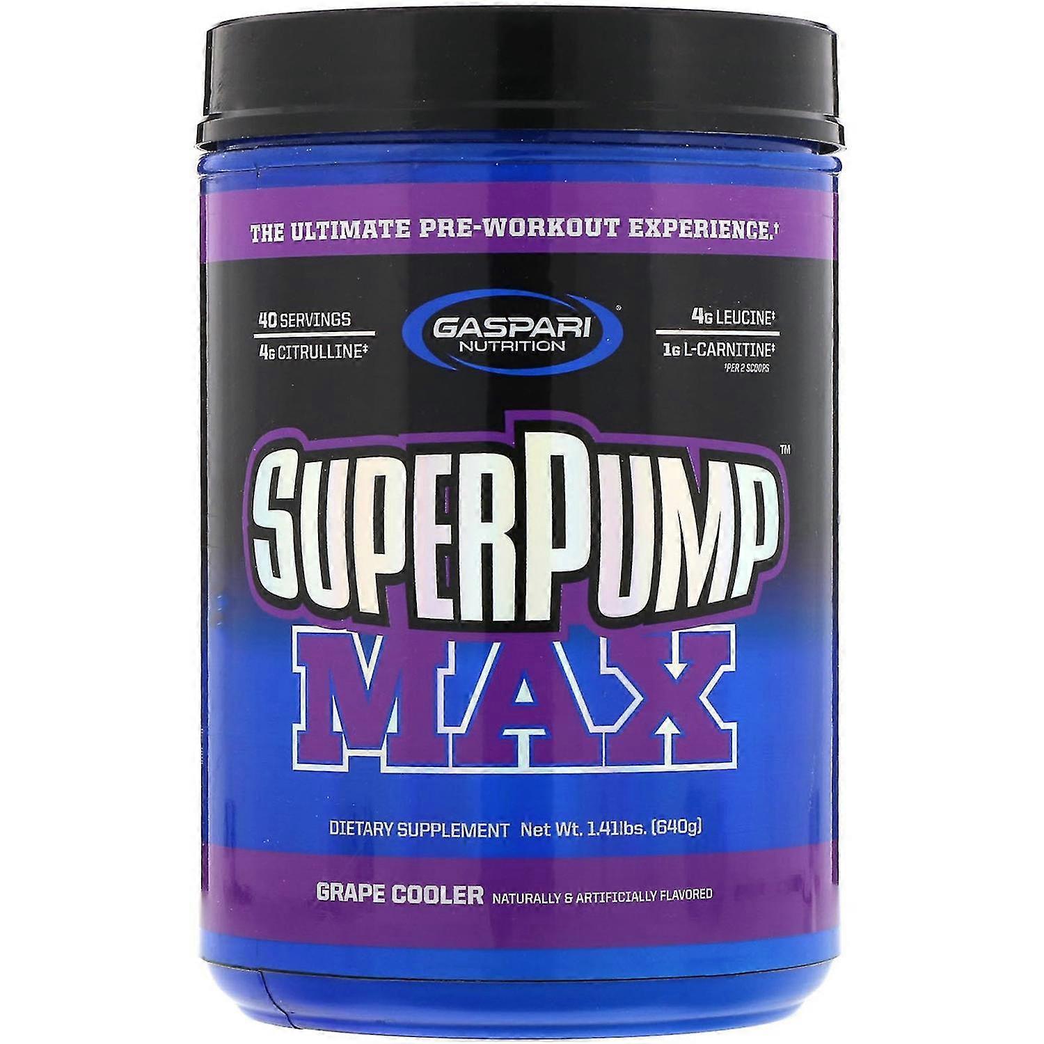 Gaspari Nutrition, SuperPump Max, Grape Cooler, 1.41 lbs (640 g)
