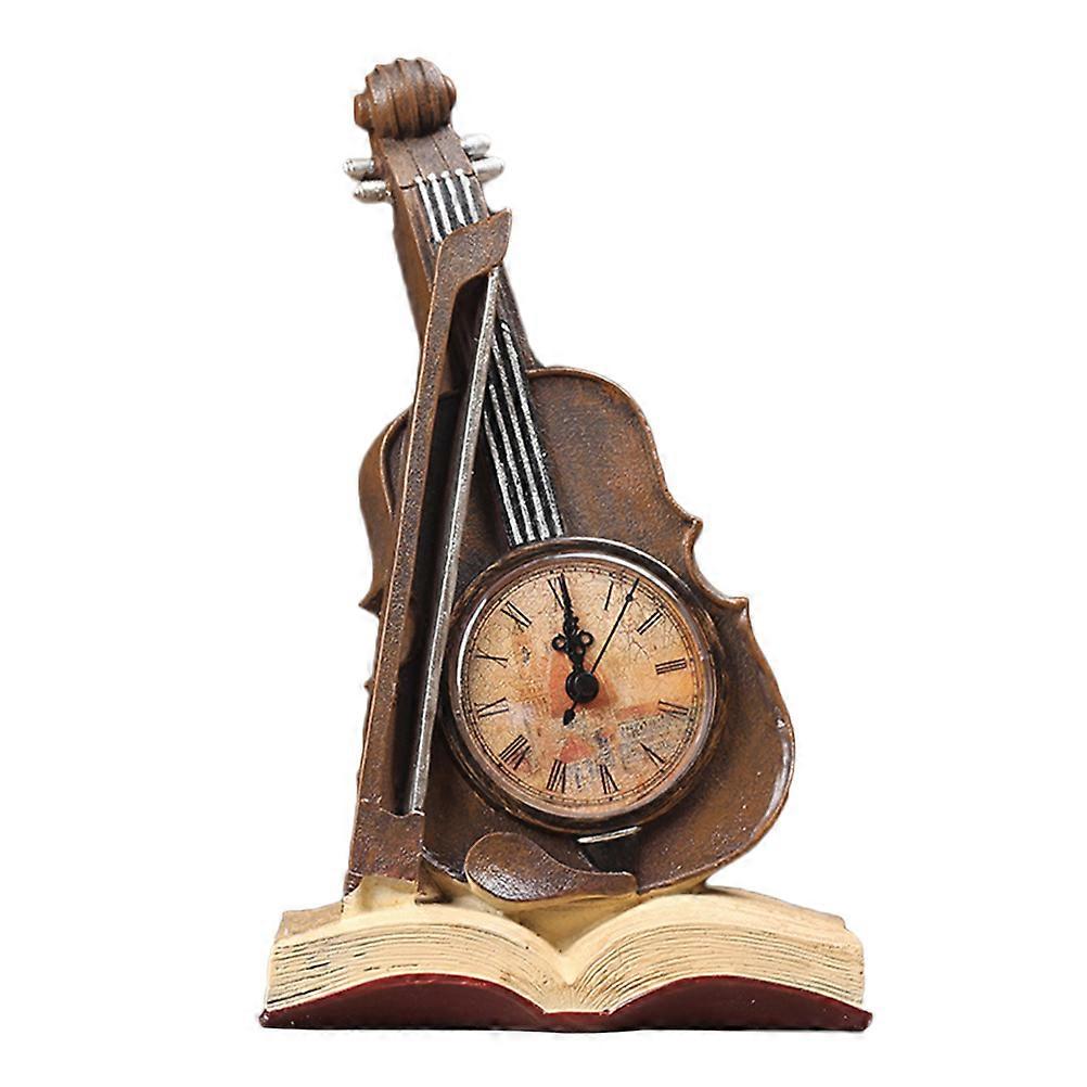 Violin Clock Book Resin Decor for Decoration Creative Resin