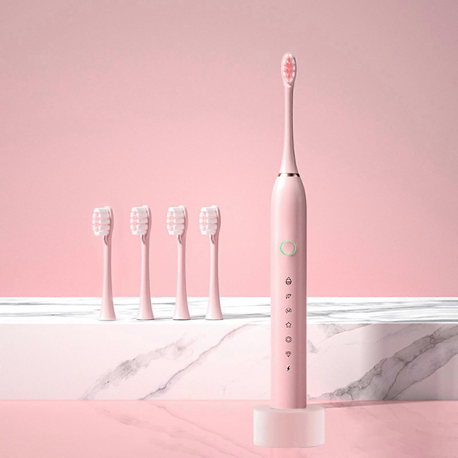 ZKCCNUK Electric Toothbrush with 4 Brush Heads, 6 Gears, Base Charging & Soft Bristles - Compatible with [Model]
