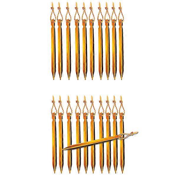 Tent Peg Aluminium V Shape Peg for Sand and Snow 10Pcs Gold