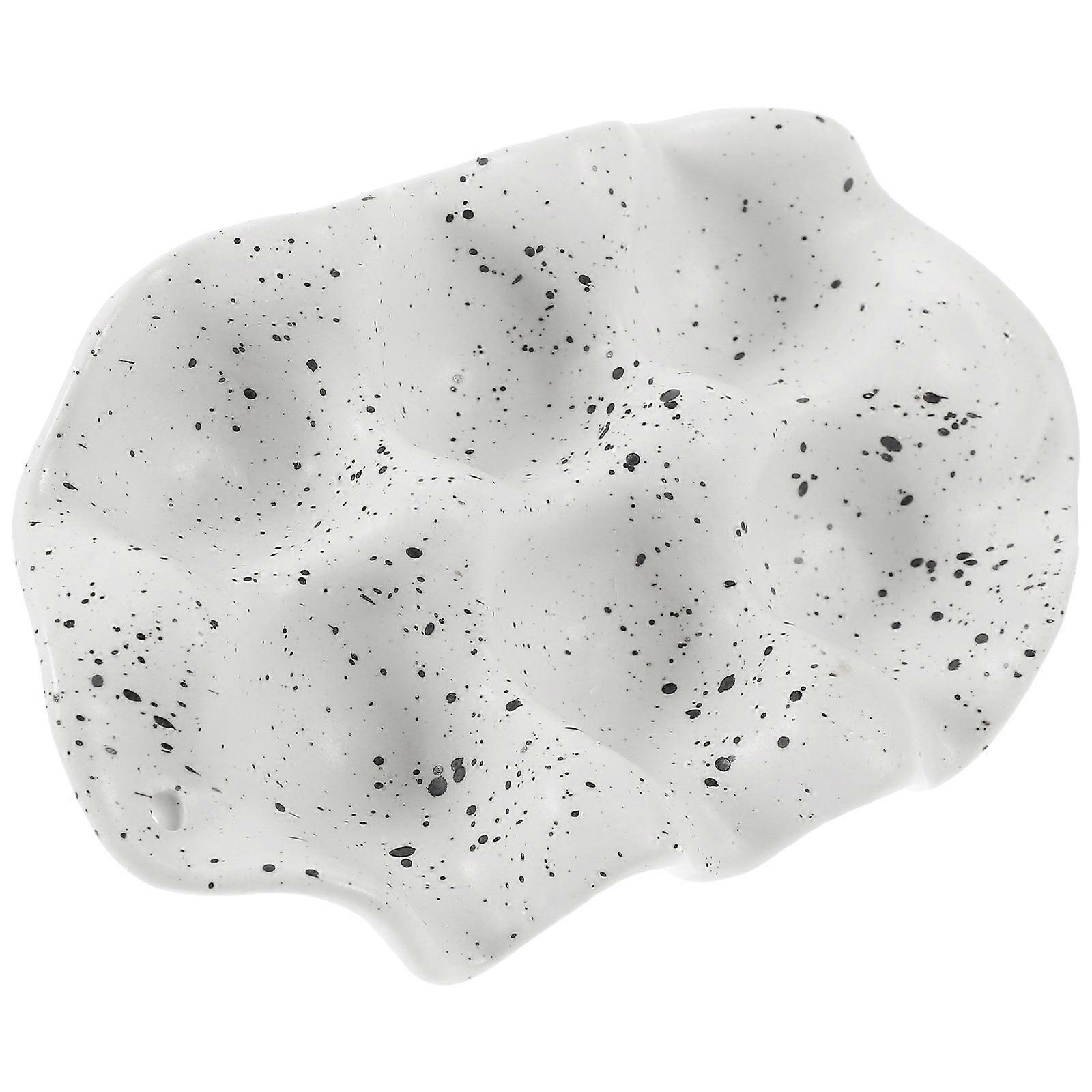 Egg Holder Ceramic Egg Tray for Storage 4Pcs White Porcelain Organizer