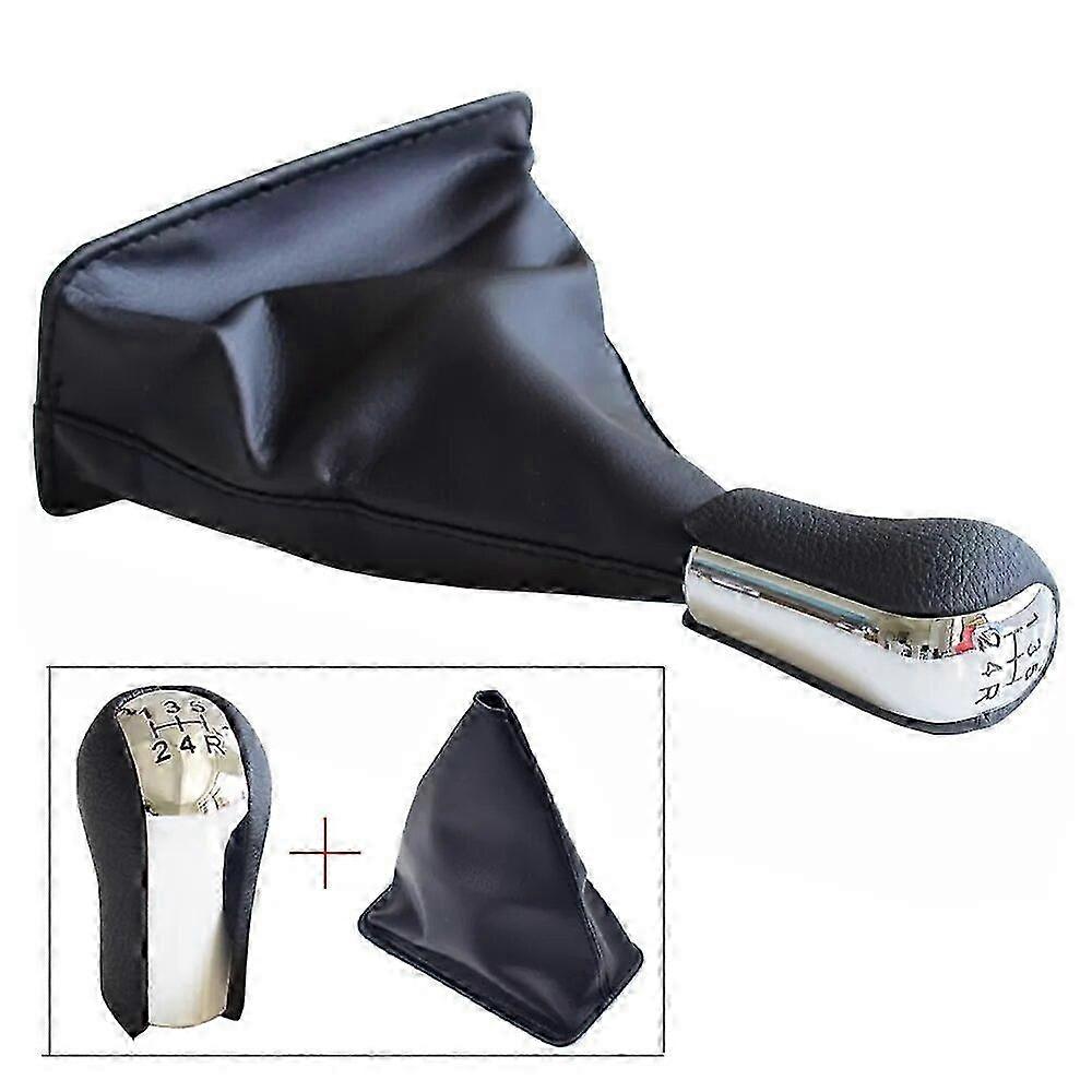 5/6 Speed Chromed Gear Shift Knob PU Leather Lever Gaiter Boot Cover For Toyota Corolla Verso RAV4 Yaris 1992-2014 26s