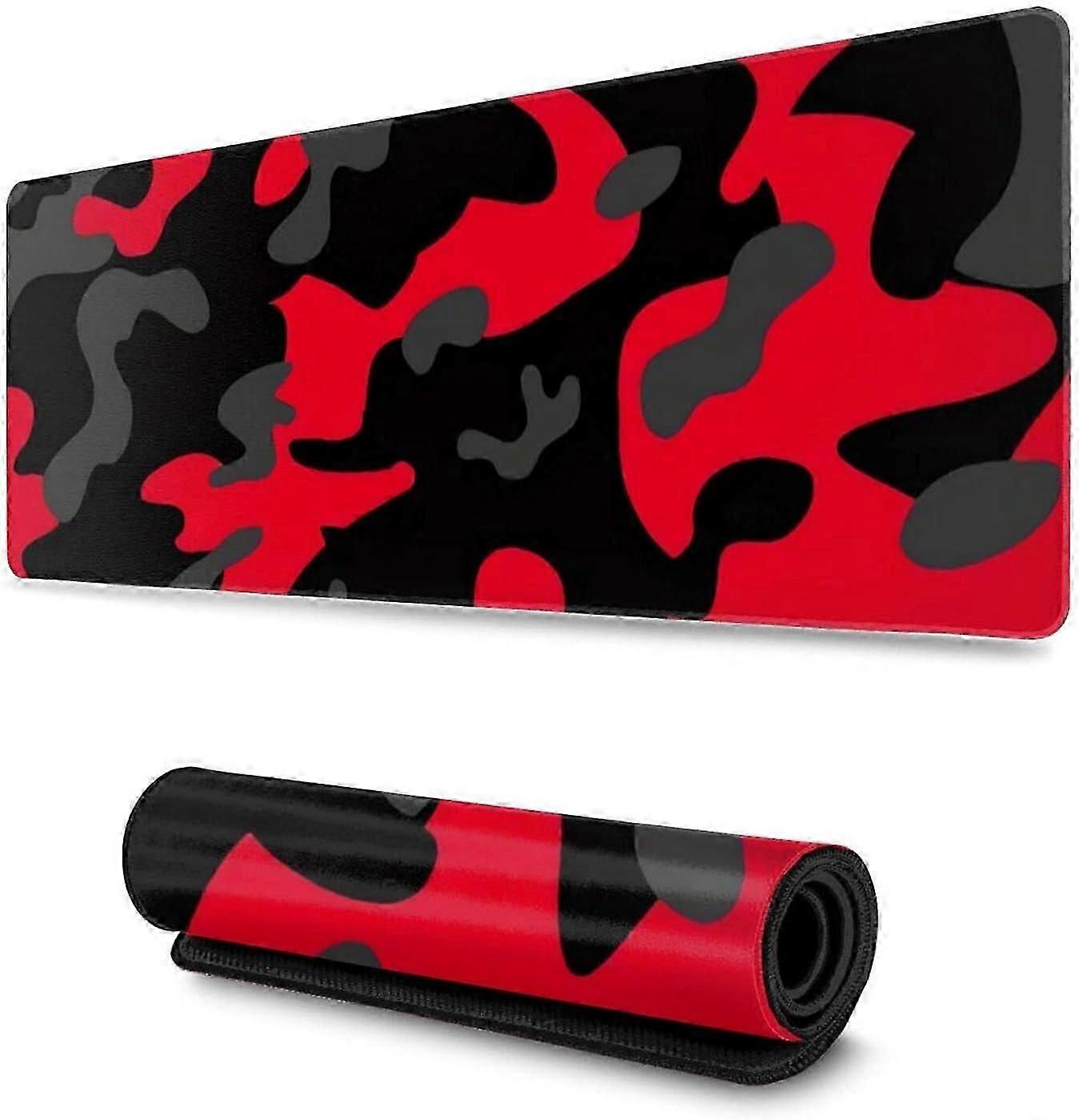 Red and black gaming mouse pad large XL desk mat camouflage long extended pads large mouse pad home office decor