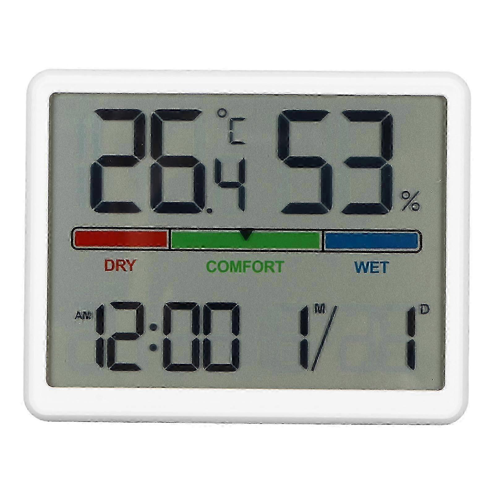 Hygrometer Temp Meter For Indoor Use, Digital Humidity Gauge With Clear Lcd Display And Multiple Placement Options, Ideal For Travel Alarm Clock miao7