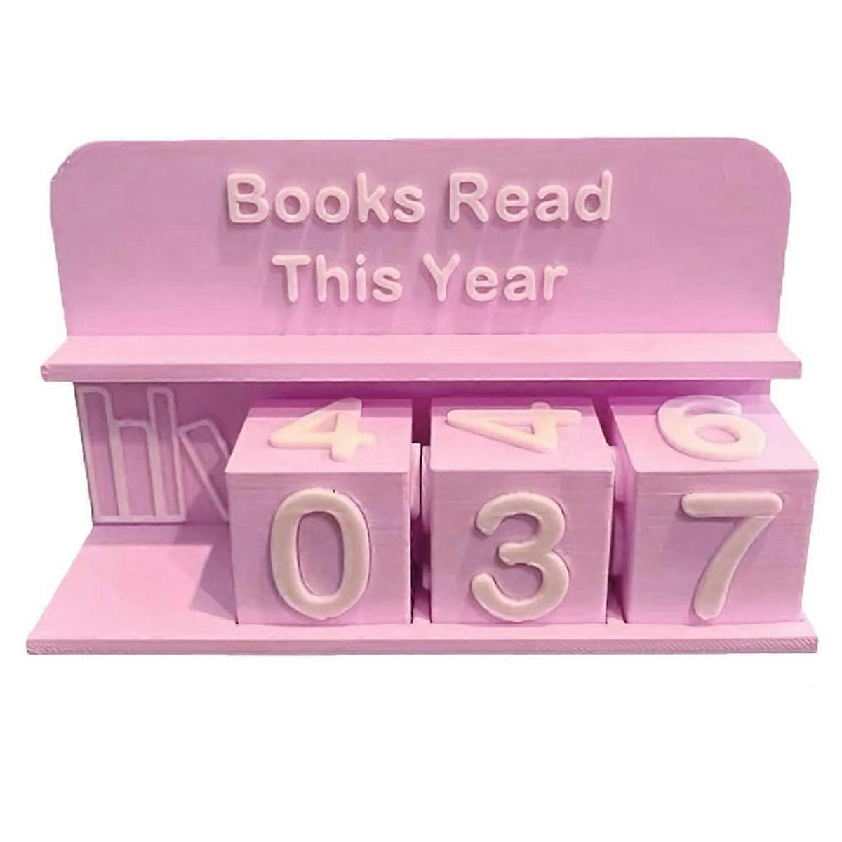 Bookshelf Decor Book Read This Year Counter, 3d Challenge Reading  , Reading Challenge Gift, Number-Blocks Sign C