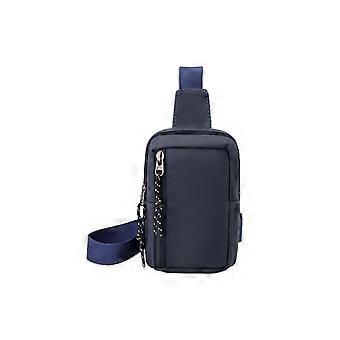 Grijze heren borsttas van leer met membraan, kleine schoudertas, waterafstotende reistas, crossbody borsttas, kleine reistas 26s