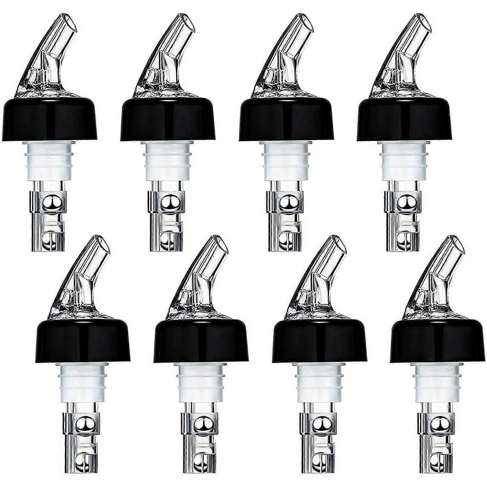 8 Pieces Automatic Measured Bottle Pourer, Spout Pourer with Tail and Collar, Liquor Pourers 1 Oz/ 30 Ml