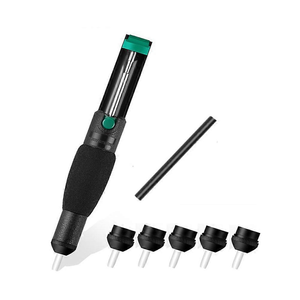 Double Ring Desoldering Suction Pump Sucker Desolder with 5 Nozzles
