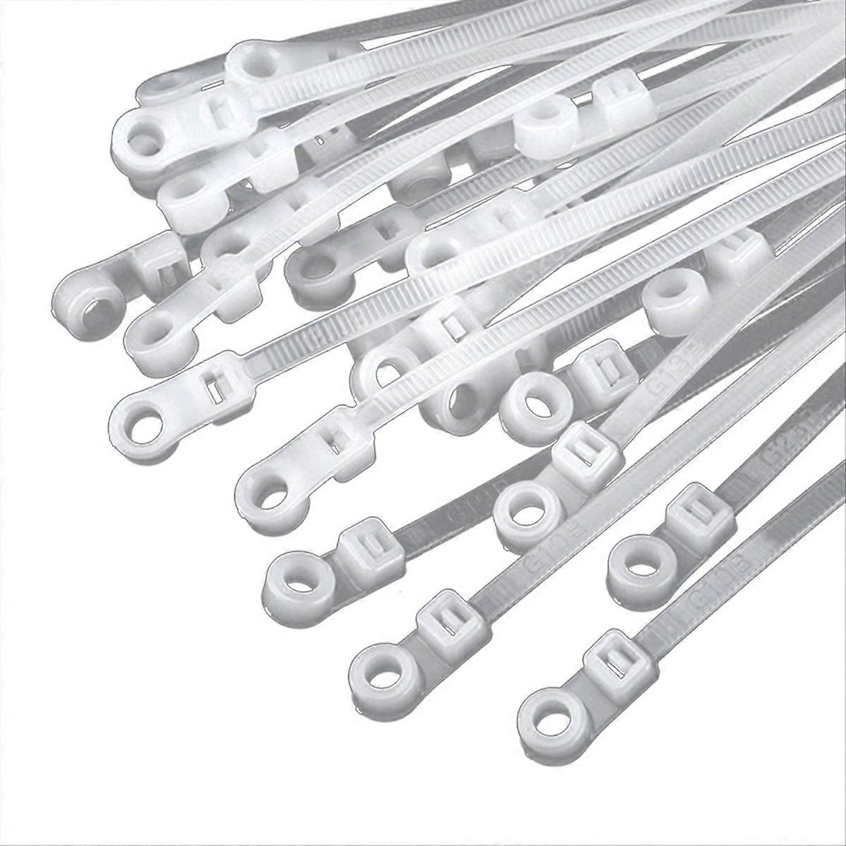 Nylon Cable Ties with Screw Hole - Self-Locking, Bundle Straps