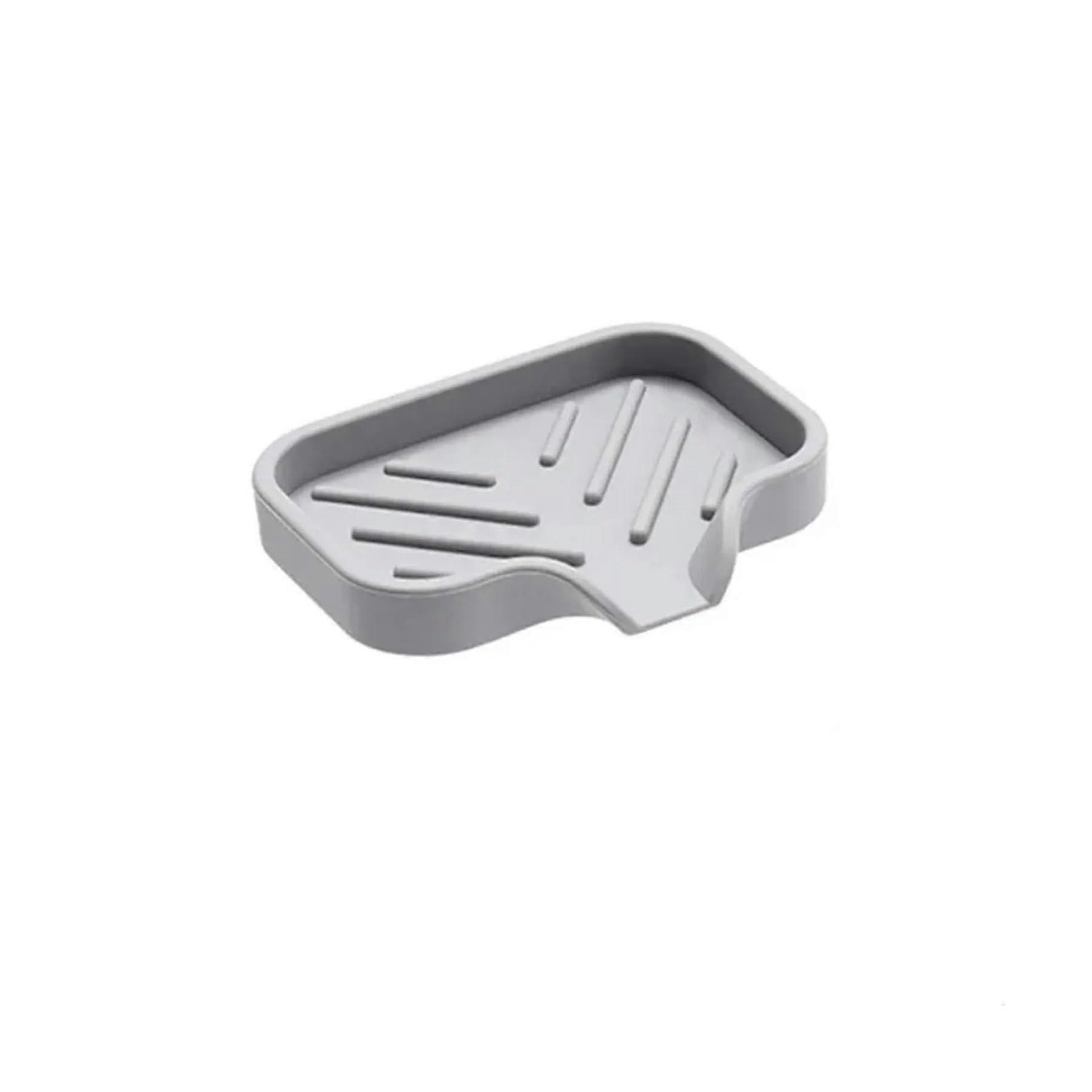 Sink Silicone Tray Size S With Drain Soap Sponge Holder Countertop Kitchen Storage Rack For Scrubber Brush