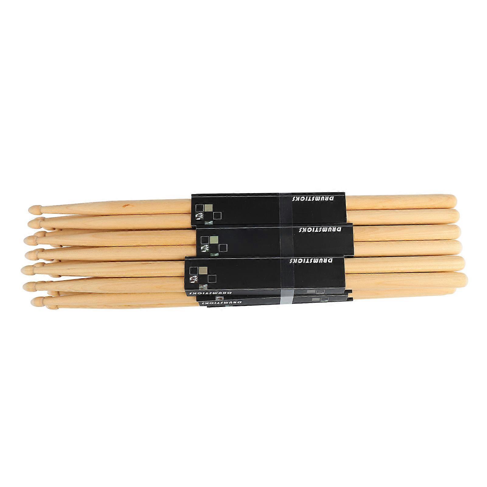 12 Pairs 7A Drumstick Maple Wood Oval Tip Anti Slip Drum Stick Set for Performance Practice 
