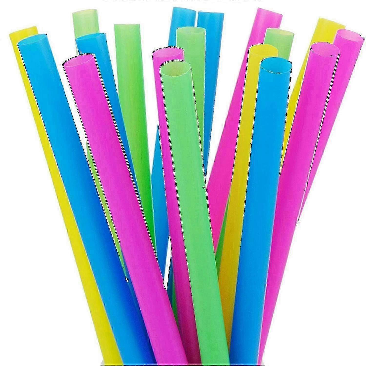 Plastic drinking straws 100pc thick durable for cafes and bars