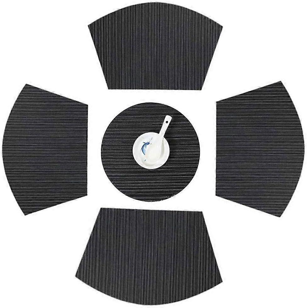Set de 5 sets de table wedge - 1 napperon rond, 4 sets de table en forme de coin, Heat