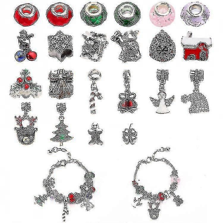 Christmas Advent Calendar 2022 Charm Bracelet Diy Kit Countdown Calendar Jewelry
