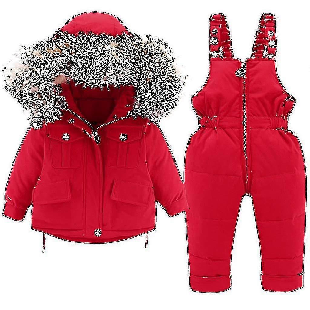 طفل أسفل سترة والسراويل أسفل 2pcs، الفتيات الأولاد معطف الشتاء مع هود كيدز الدعاوى التزلج