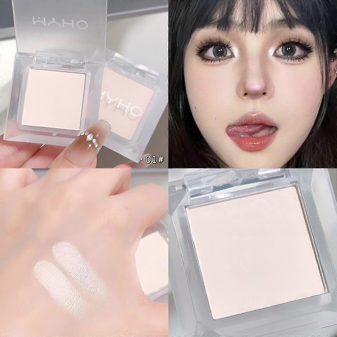 Smoky Pure White Eyeshadow Silhouette Eye Highlighting Tear Trough Hollows Single Color Matte Highlighter