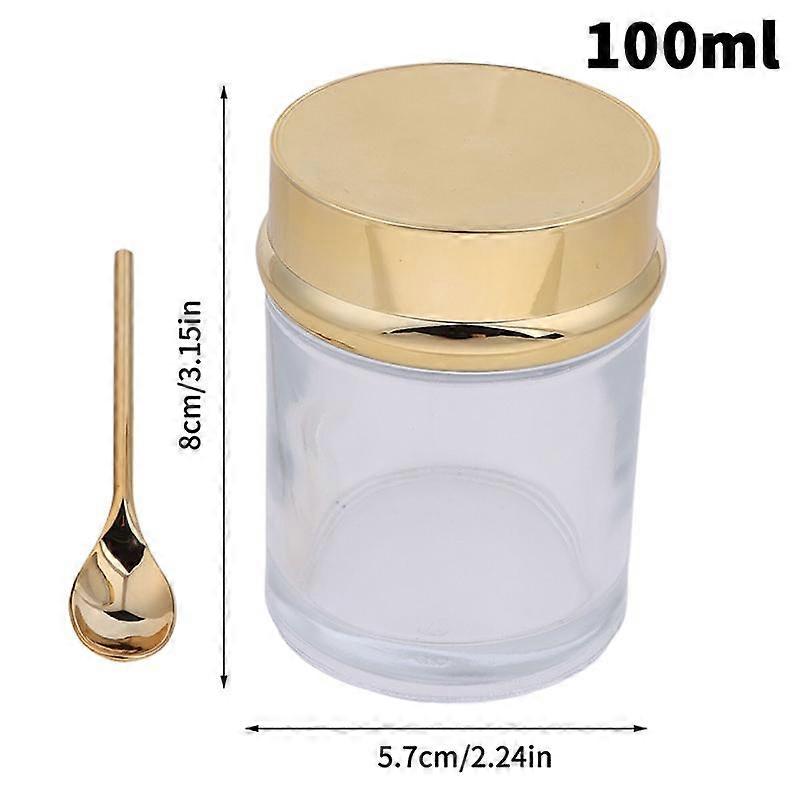 30/50/80/100G Electroplating Empty Cream Jar Refillable Lotion Bottle With Spoon Travel Cosmetic Container
