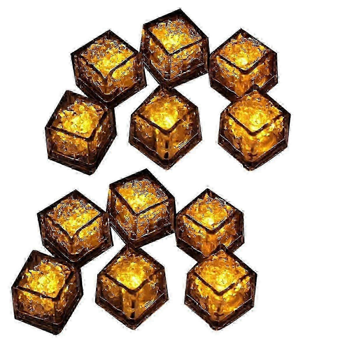 12pcs Waterproof Led Ice-cube Flashing Glow In The Dark Light Up For Bar Club Drinking Party Decora 2025