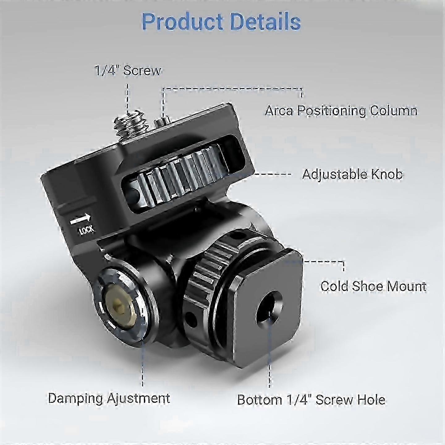 For dslr camera clamp adjustable monitor mount w cold shoe 14 screw