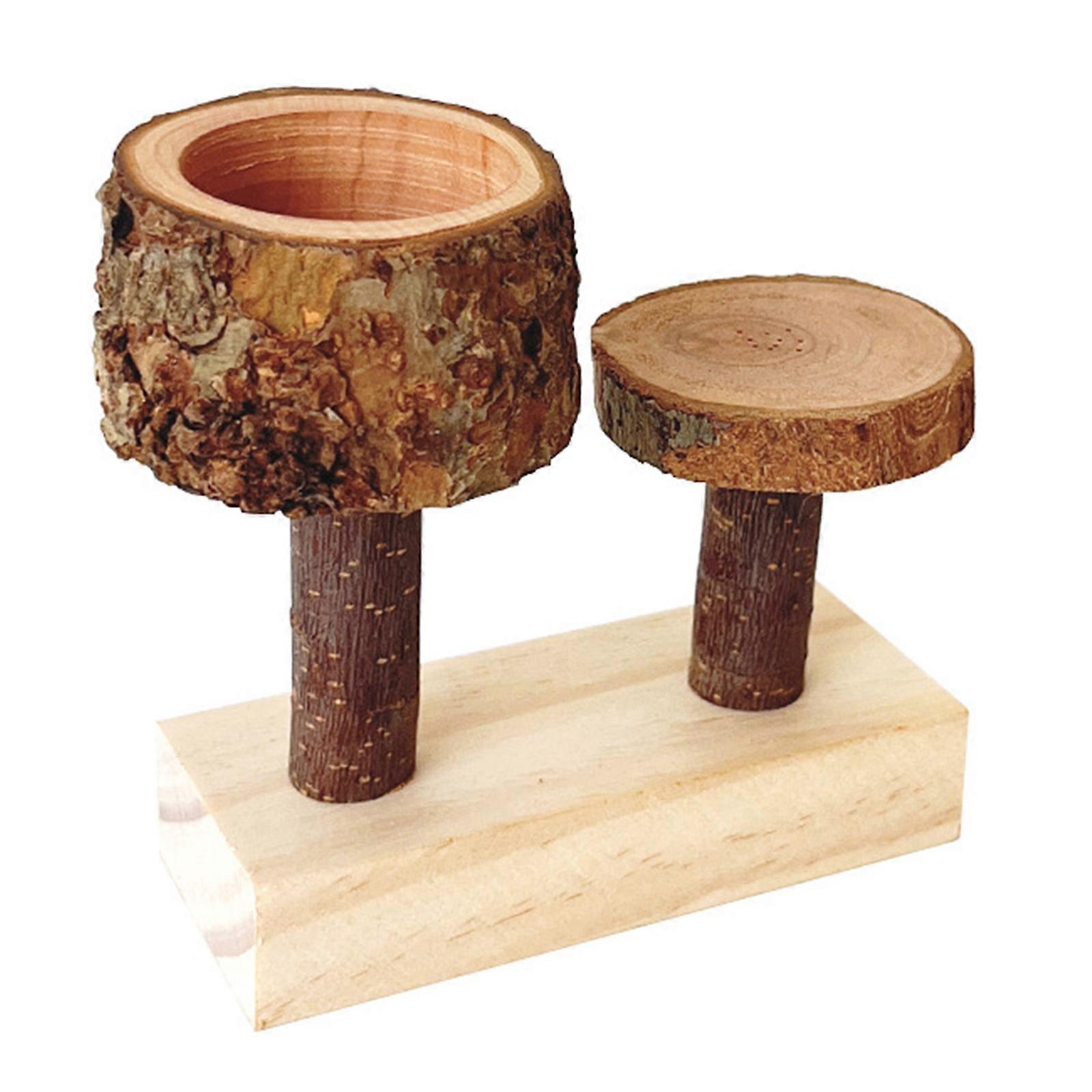 Applewoods Crafted Hamster Bowl Chewing Toy Double Use Feeding Tool with Secure Base For Active Animals Multicolor