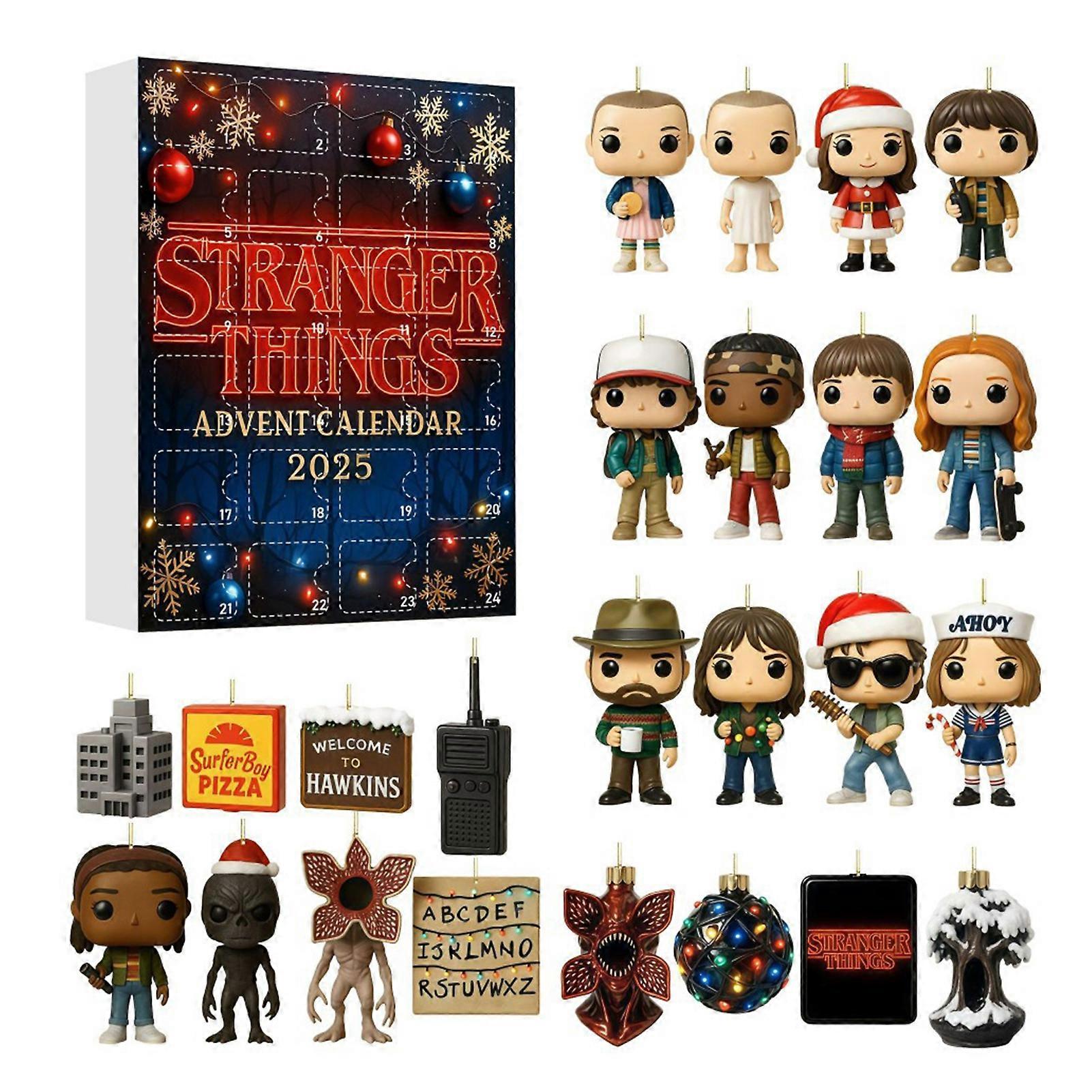 Stranger Things 2025 Advent Calendar Acrylic Ornaments Christmas Countdown Box