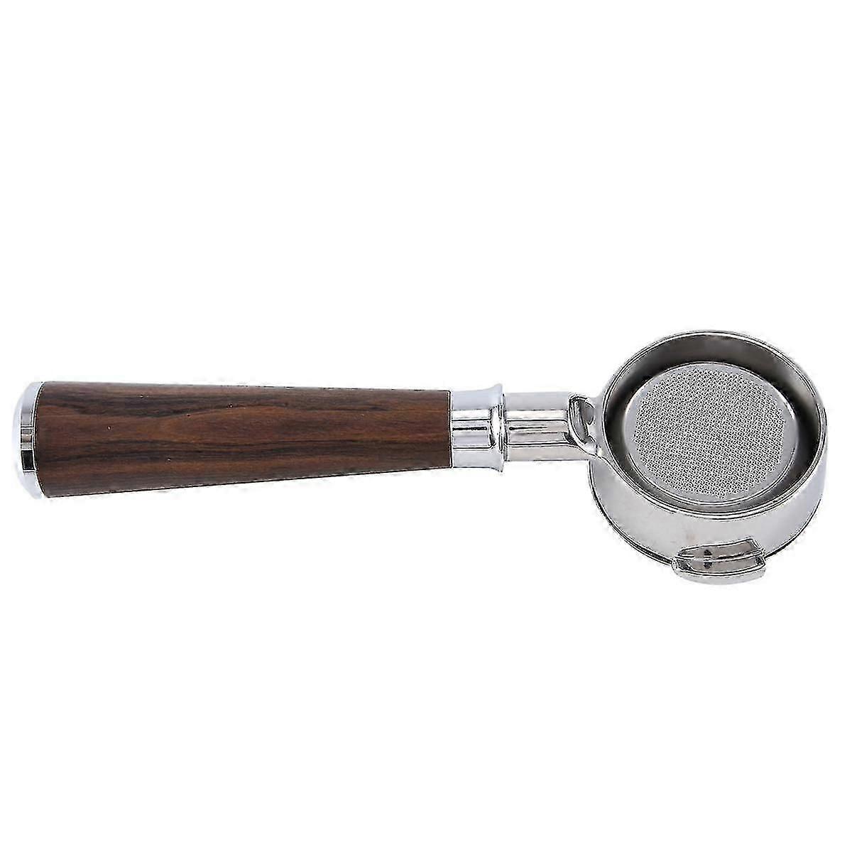 58mm Double Ear Coffee Machine Filter Holder E61 Bottomless Portafilter With Wooden Handle Style C