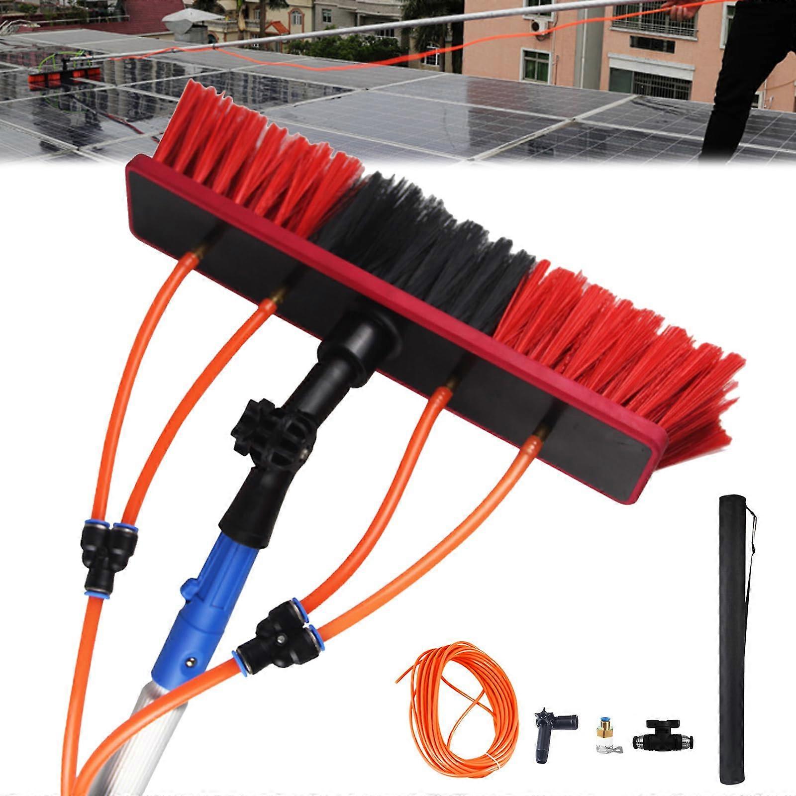 Water Fed Pole Window Cleaning Kit with Rotating Brush for  Windows & Solar Panels 8m