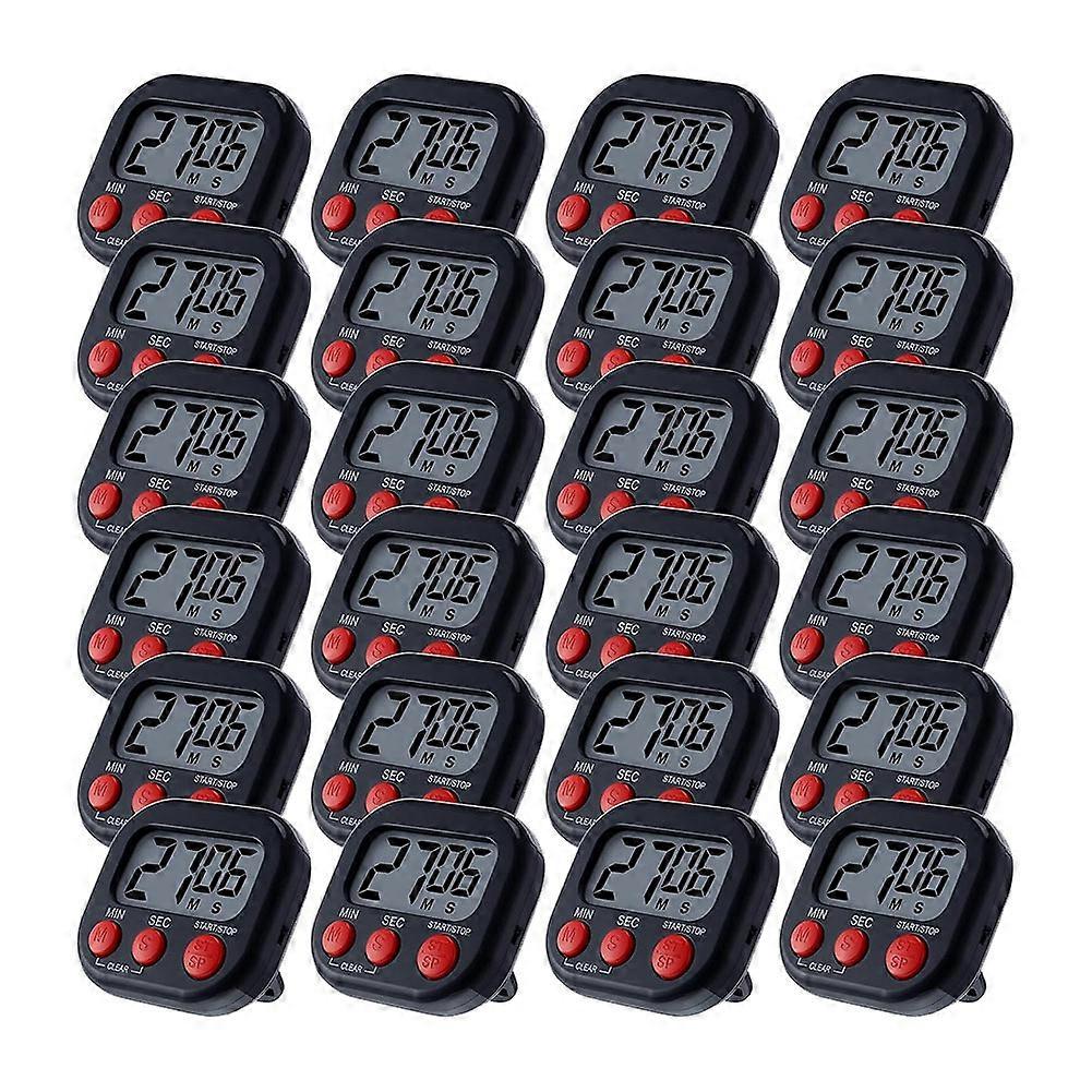 24 Pcs Digital Kitchen Timer Magnetic Back Timer Bulk Large Screen Loud on/Off Switch Minute Second Count Up