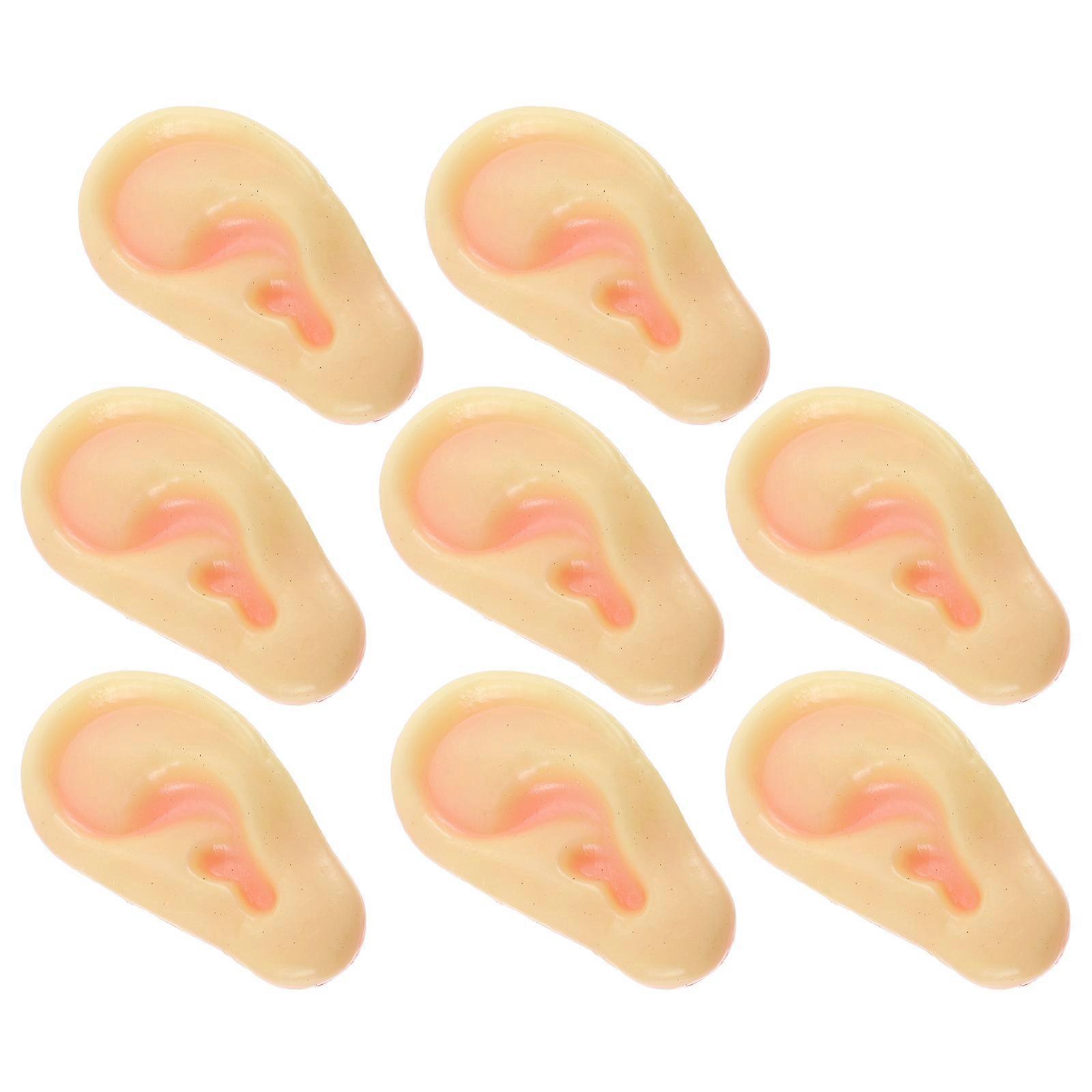 8Pcs Simulation Creepy Ear Toys High Simulation Prank Playthings Ear Models