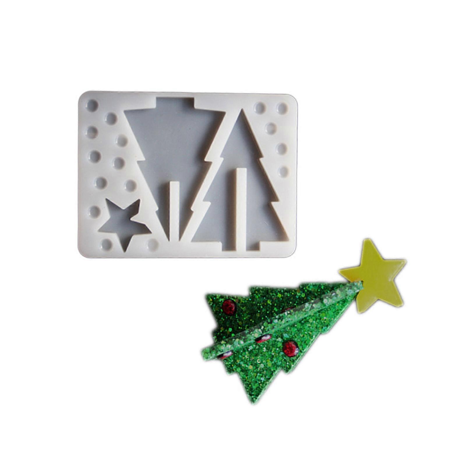 Silicone Ornaments Mold Christmas Tree 3D Puzzle Hand-Making Supplies for Projects and Enhancing Home or Cafe Decors Multicolor