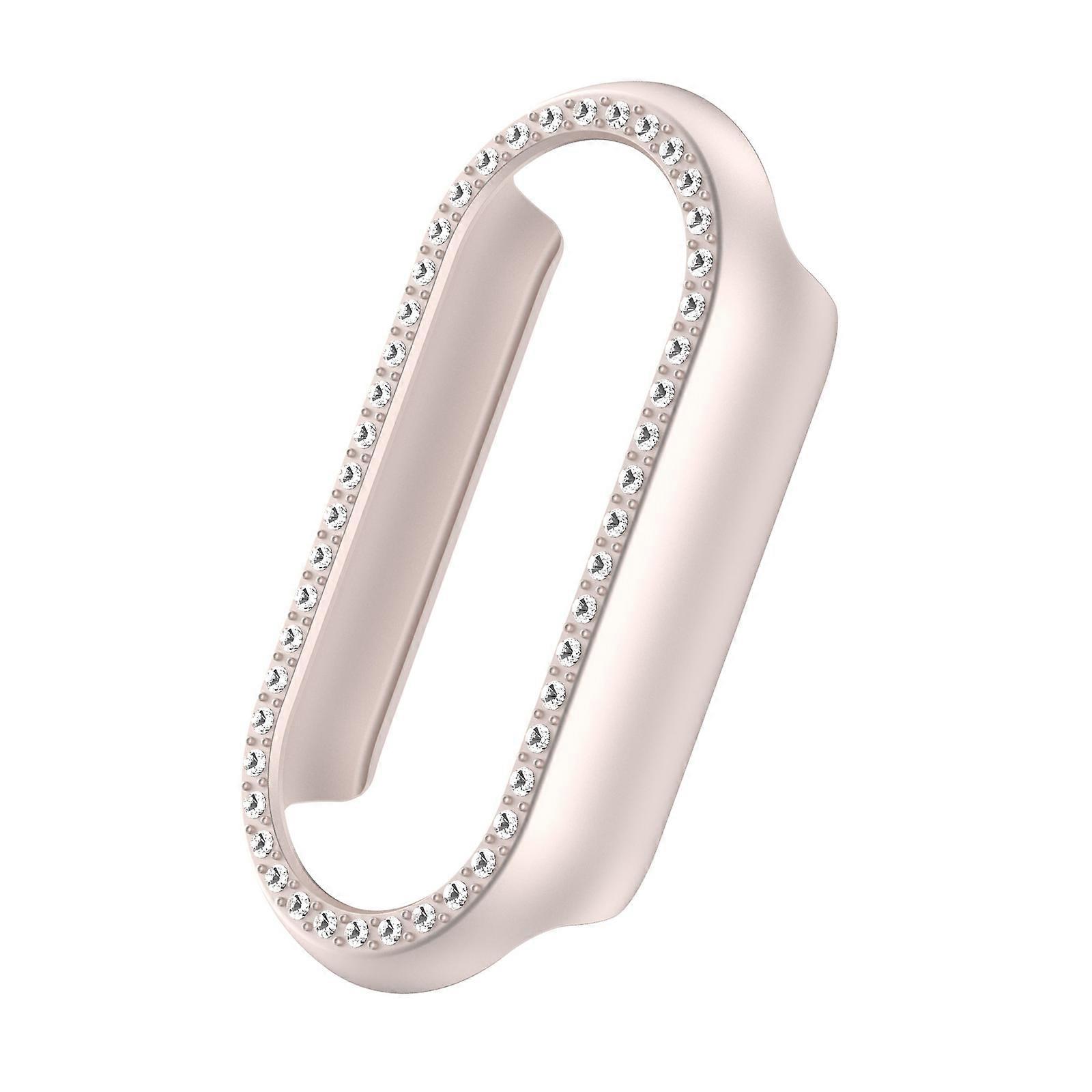 Dazzling Diamond Encrusted Guard Tempered Glass Protective Shell Suitable For Band 9/9NFC Smartwatch Effortless Snap On  starlight color