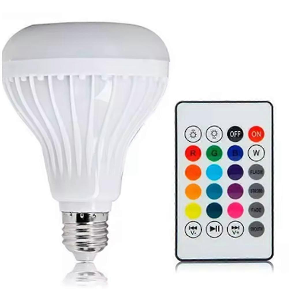 E27 Smart RGB Wireless Bluetooth Speaker Bulb Music Playing Dimmable LED Bulb Light Lamp with Remote Controller