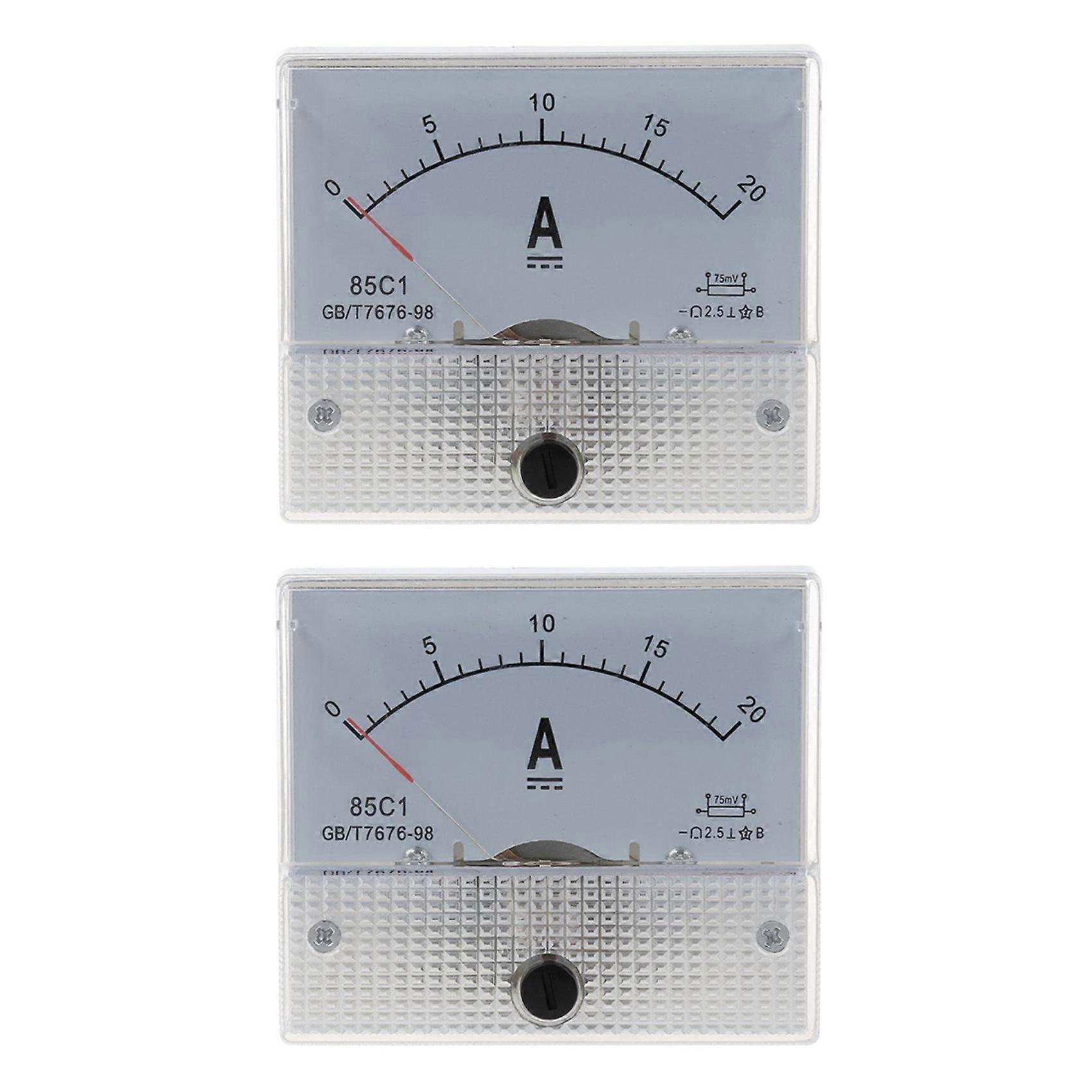 2X 20A Analog Ampere Panel Meter Current Amp