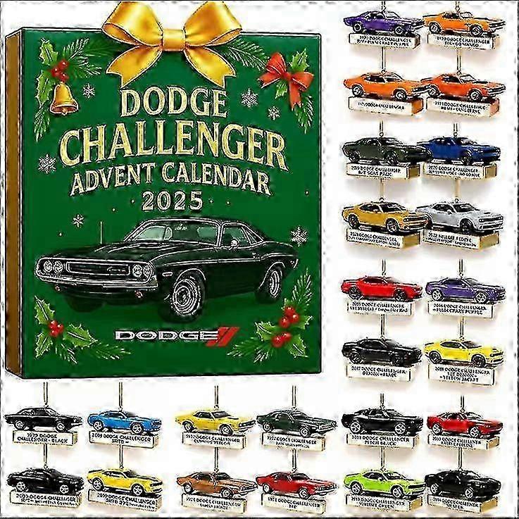 2025 Christmas Car Model Advent Calendar, 24 Days Christmas Countdown Calendar with 2D Acrylic Mini 