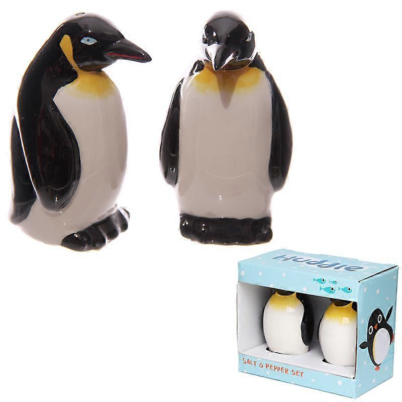 Ceramic Salt  Pepper Set - Huddle Penguin 1 Pack
