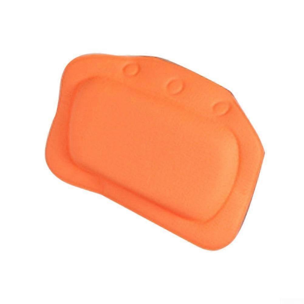 Bath Pillow with Suction Cups for Neck and Back Support in Tub, Comfortable Orange Cushion