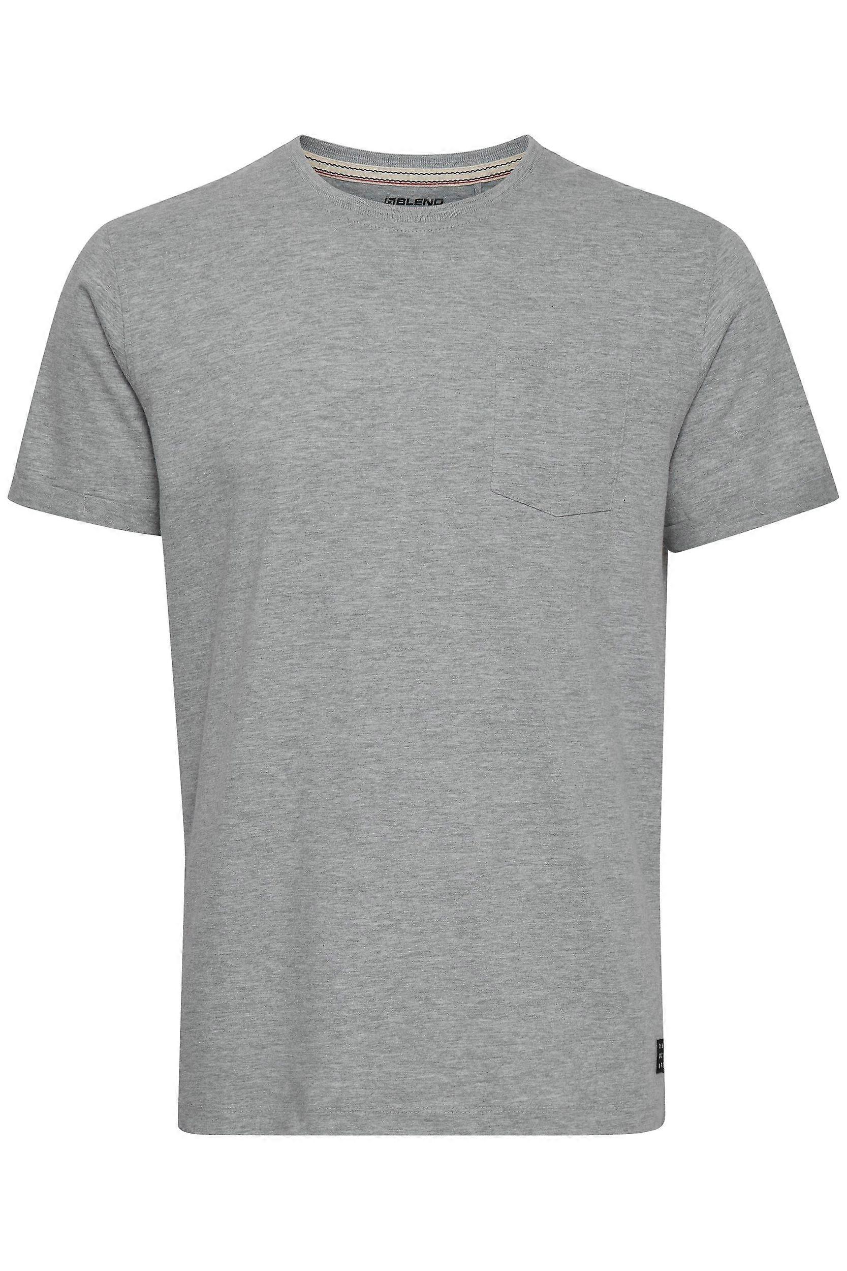 Herren BLEND Rundhals T-Shirt Stretch Kurzarm Shirt Einfarbiges Basic
