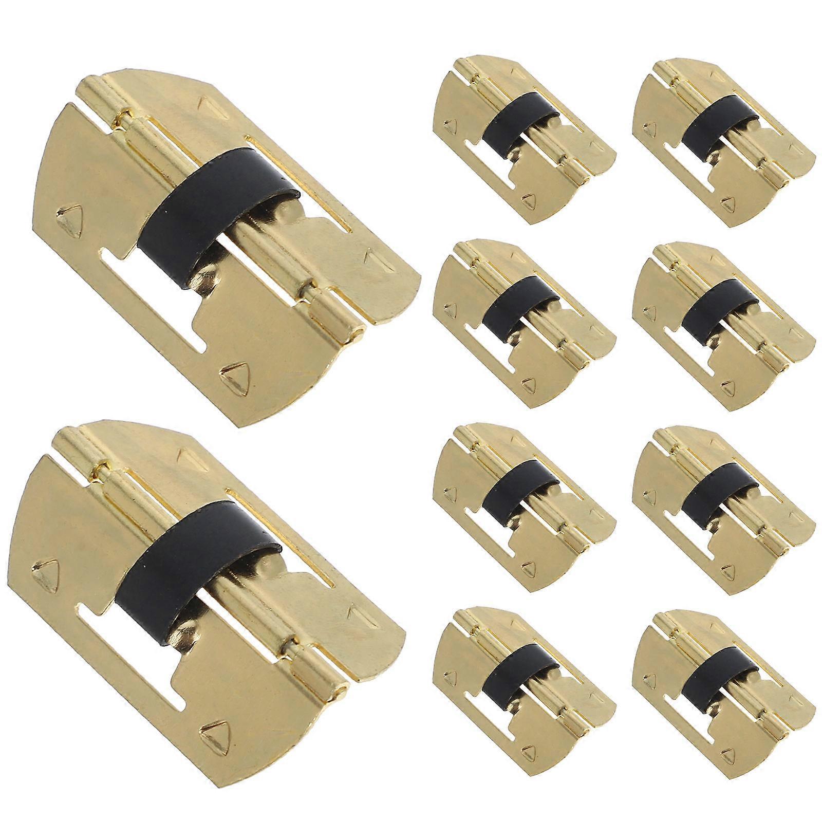 Small Jewelry Box Hinges Rectangular Wooden Box Golden Iron Material Smooth Closure Function 10Pcs