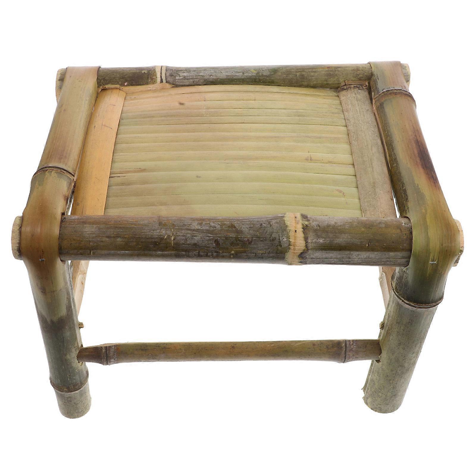 Light Green Bamboo Stool Designed for Practical Home Sitting Use