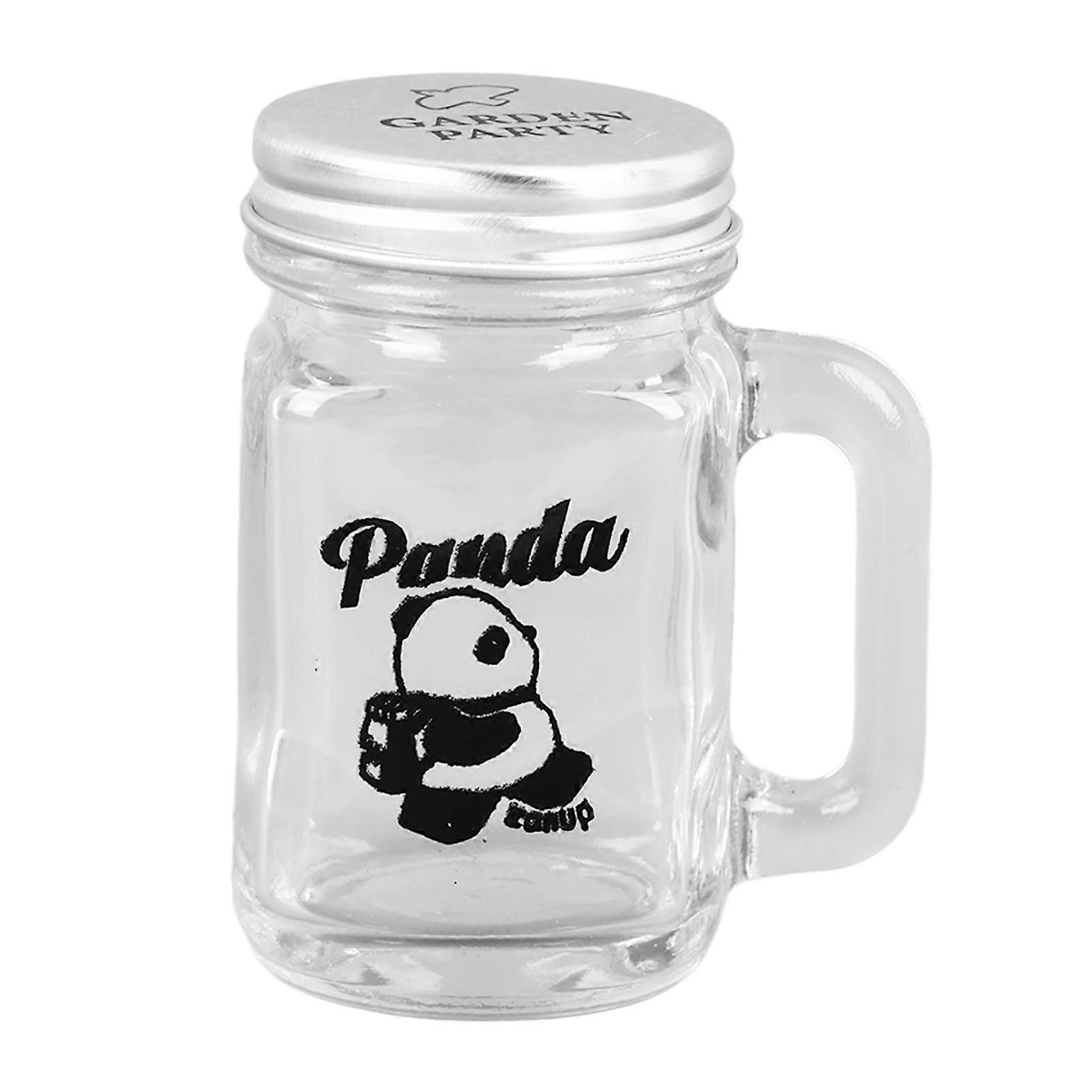 Glass Storage Jar with Panda Design, Airtight Lid,  Temp Resistant for Coffee Tea Beans
