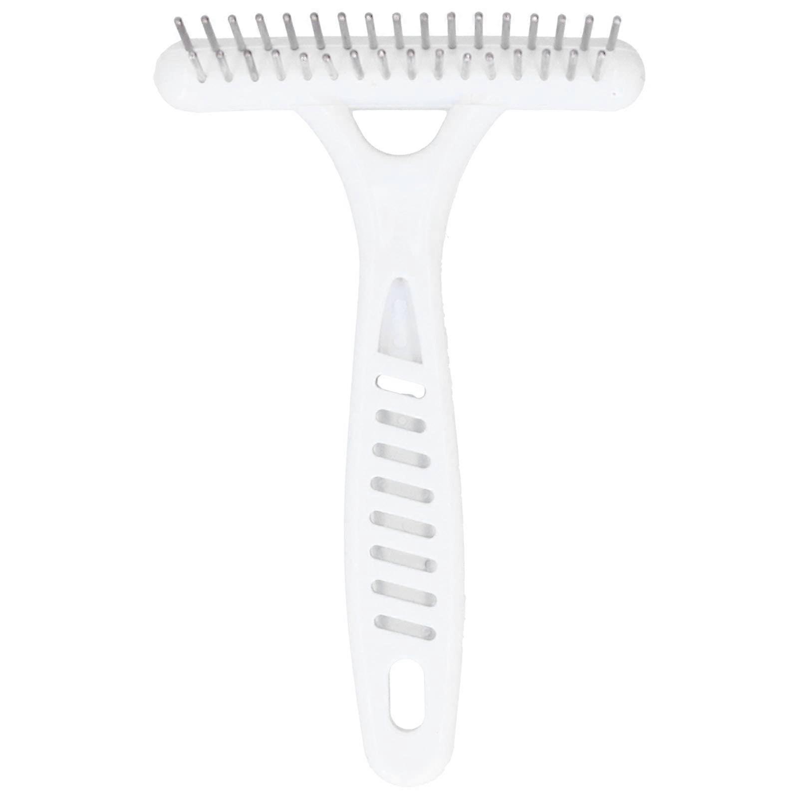 Dog Grooming Rake with Dual Row Teeth for Thick Coats and Undercoat Removal for Golden Retrievers