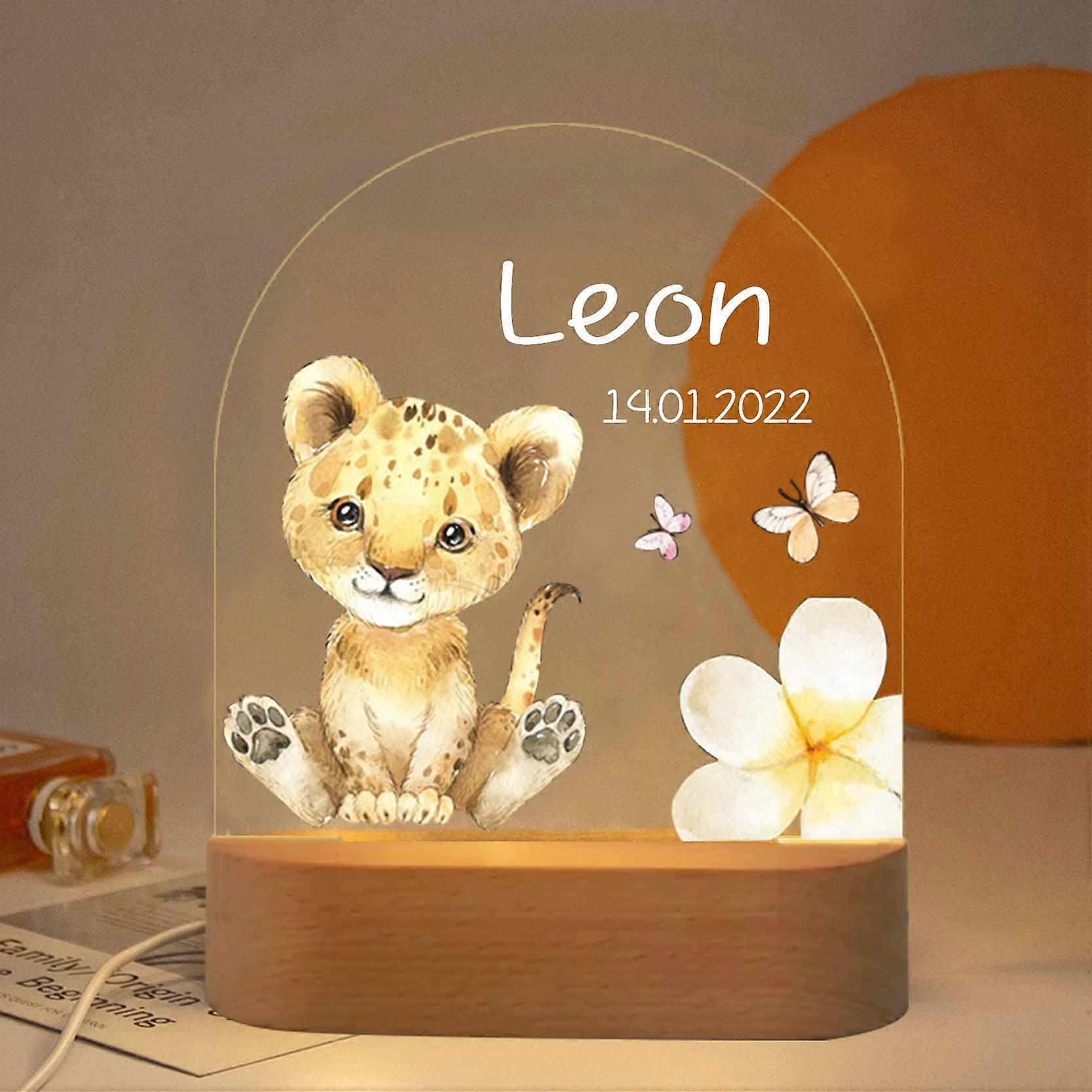 Baby Night Light with Custom Name, Acrylic LED Kids Lamp for Nursery Decor