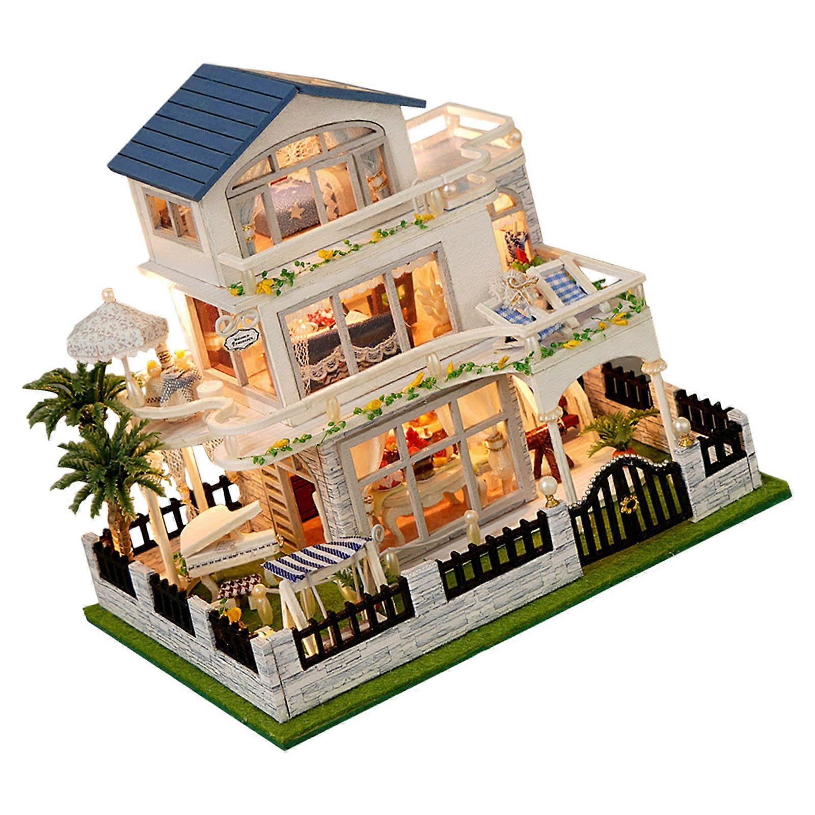 Beginner Friendly Oaken Model House Model Set Customizable Plan Light Cut Factors Easy Assembly Multicolor